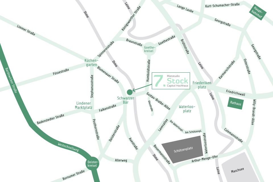 Anfahrtsplan 7. Stock Mietstudio Hannover Fotograf Daniel Möller