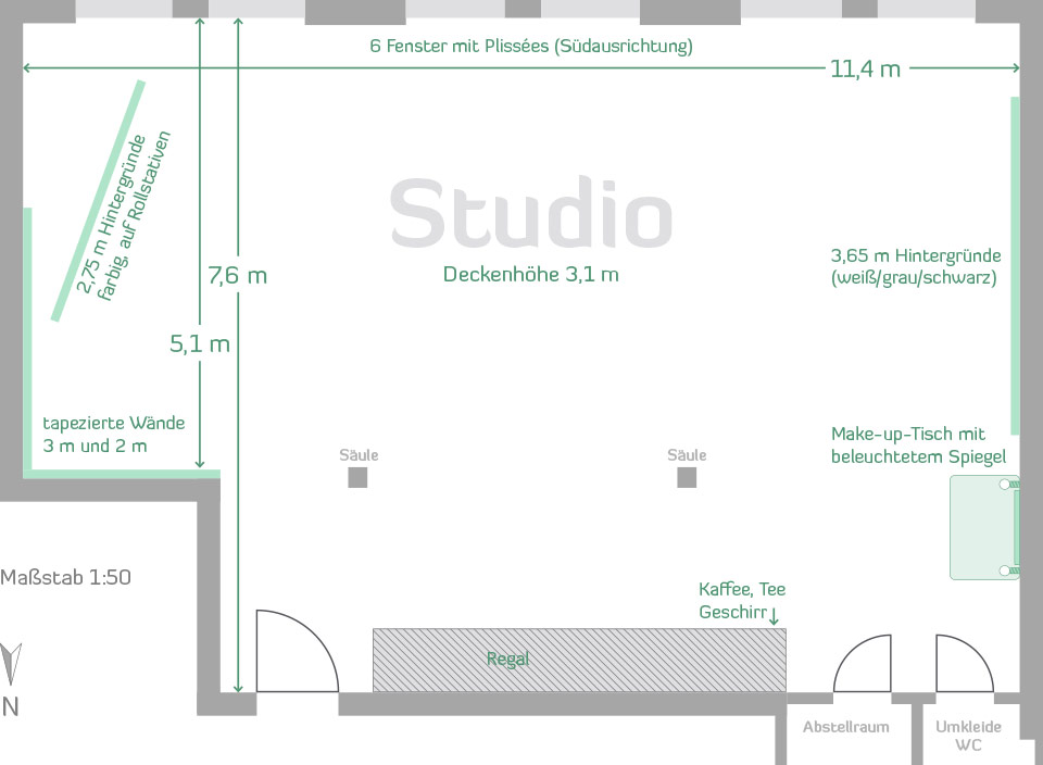 Studioplan 7. Stock Fotostudio Capitol Hochhaus Hannover